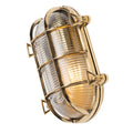 Flaxman IP65 Outdoor & Bathroom Polished Solid Brass Bulkhead Wall Light