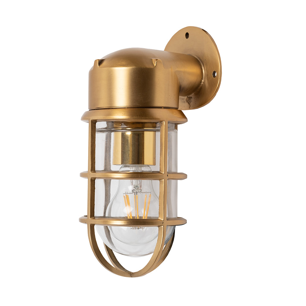 Kemp IP65 Outdoor & Bathroom Lacquered Solid Brass Wall Light