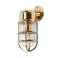 Kemp IP65 Outdoor & Bathroom Polished Solid Brass Wall Light