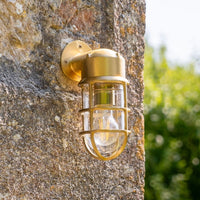 Kemp IP65 Outdoor & Bathroom Lacquered Solid Brass Wall Light
