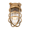 Kemp Grid IP65 Outdoor & Bathroom Lacquered Solid Brass Ceiling Light