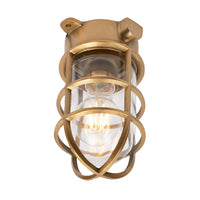 Kemp Grid IP65 Outdoor & Bathroom Lacquered Solid Brass Ceiling Light