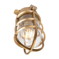 Kemp Grid IP65 Outdoor & Bathroom Lacquered Solid Brass Ceiling Light