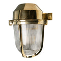 Hopkin IP65 Outdoor & Bathroom Prismatic Glass Polished Solid Brass Wall Light
