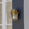 Hopkin IP65 Outdoor & Bathroom Prismatic Glass Polished Solid Brass Wall Light