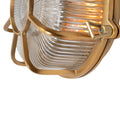 Carlisle Web Prismatic Glass IP65 Lacquered Brass Bulkhead Wall Light
