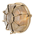 Carlisle Web Prismatic Glass IP65 Polished Brass Bulkhead Wall Light