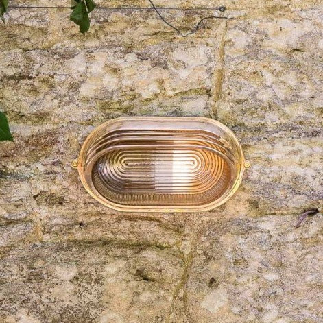 Marlborough Eyelid Prismatic Glass IP65 Solid Brass Bulkhead Wall Light