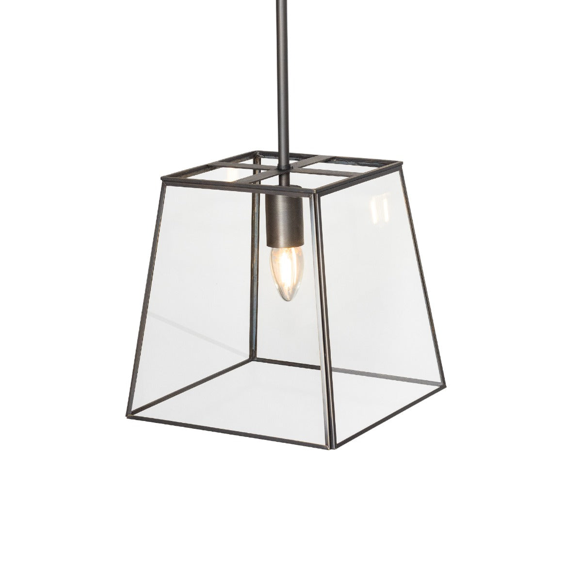 London Geotrapeze Glass Lantern Pendant Small (Fixed Mounting Bar)