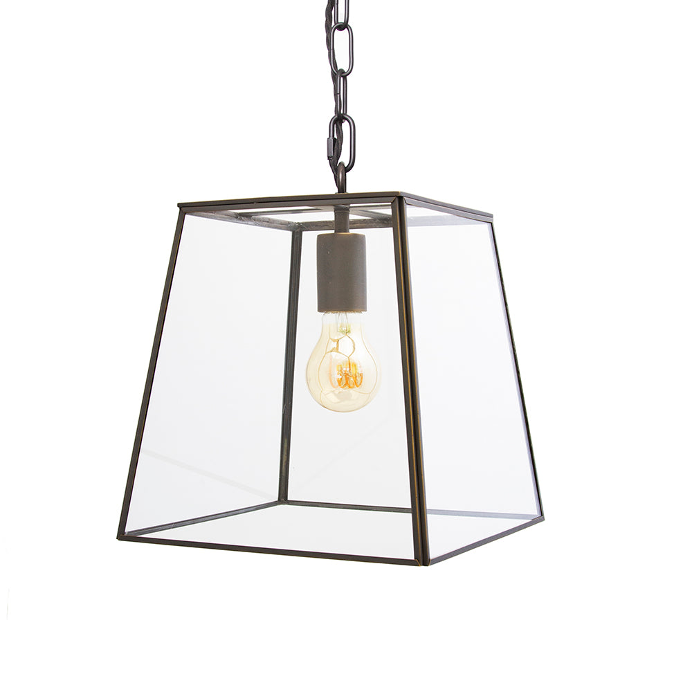 London Geotrapeze Glass Lantern Pendant Small (With Chain)