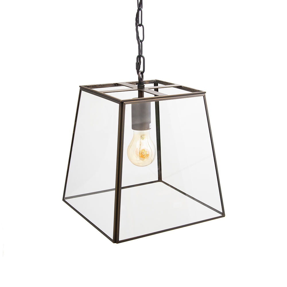London Geotrapeze Glass Lantern Pendant Small (With Chain)