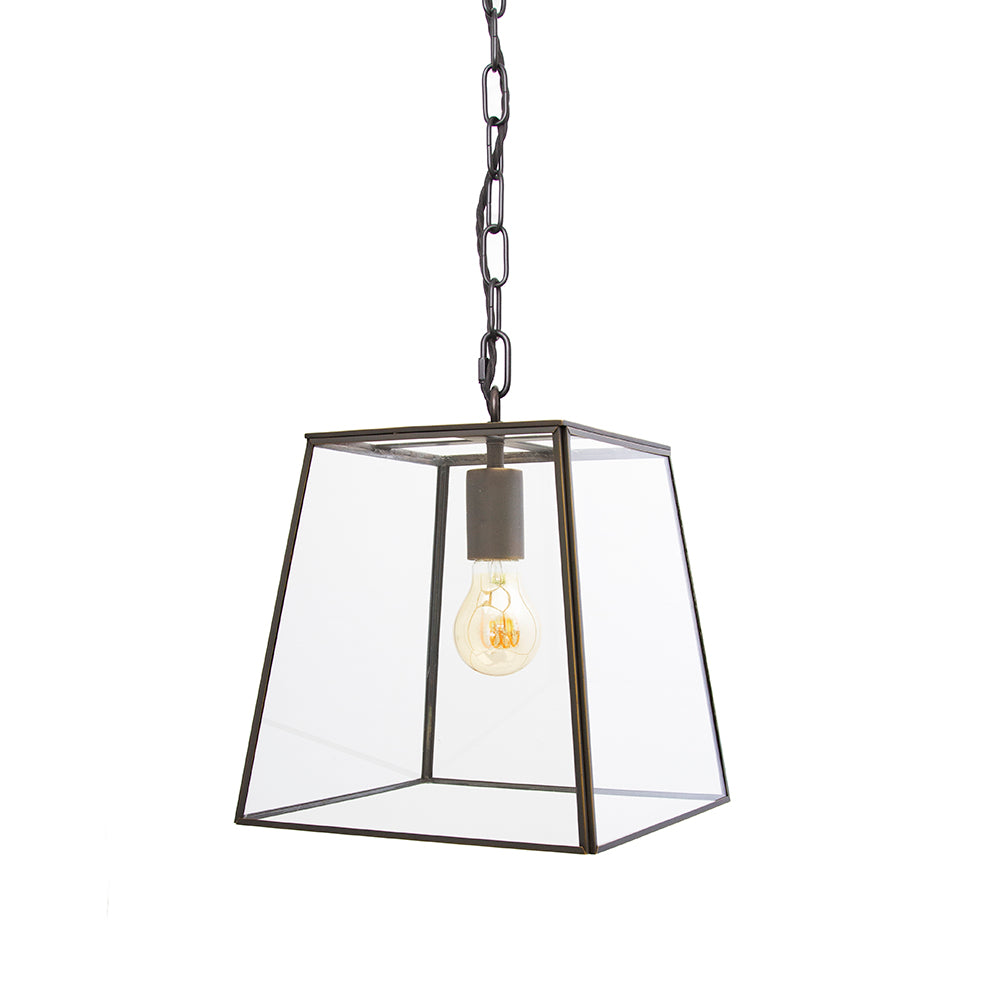 London Geotrapeze Glass Lantern Pendant Small (With Chain)