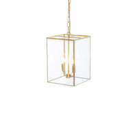 London Lantern Pendant Crossbar Small Brass