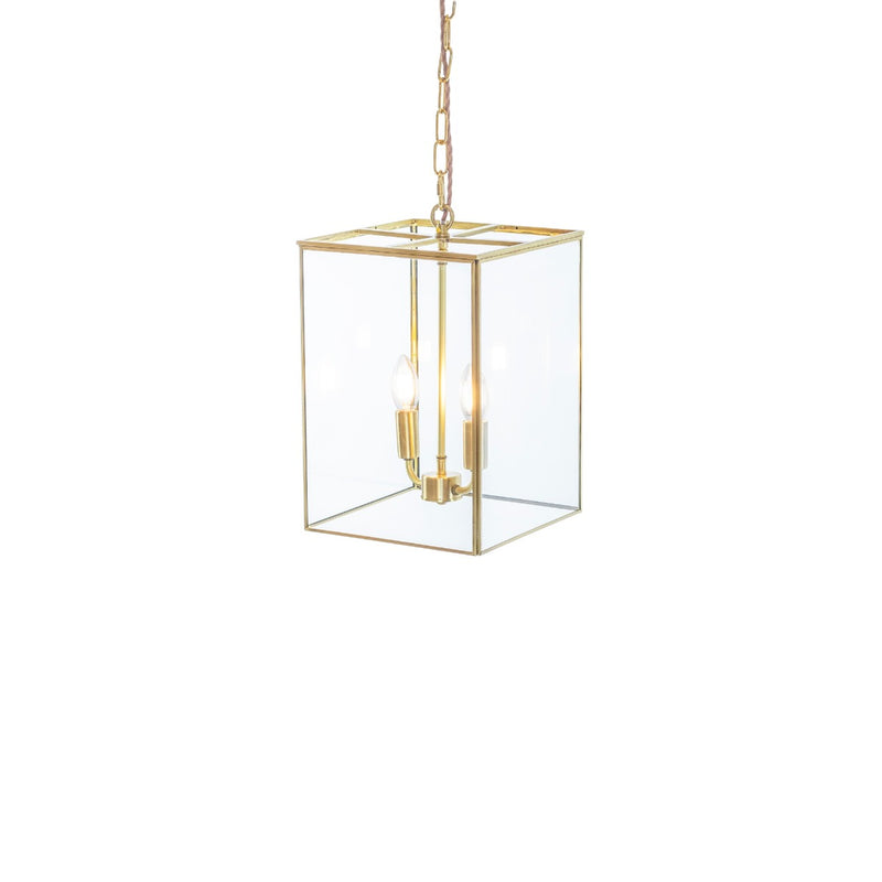 London Lantern Pendant Crossbar Small Brass