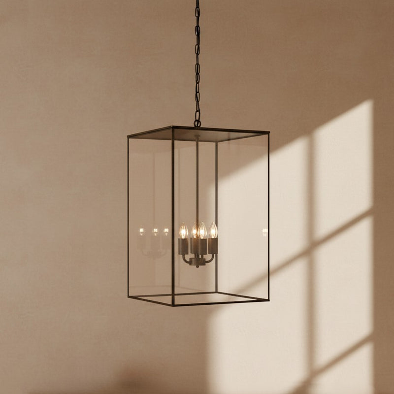 Langdon Lantern Pendant Large Blackened Brass
