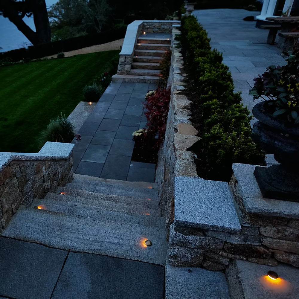 Soho Lighting Chelsea IP68 Solid Brass Step Wall Light 12V DC 3000K with 3 Metre Cable