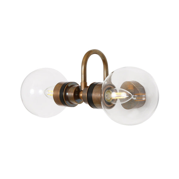 Mullan Ness double glass globe swan neck bathroom wall light