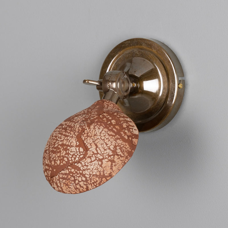 Mullan Coco Red Iron Adjustable Ceramic Wall Light in Antique Brass