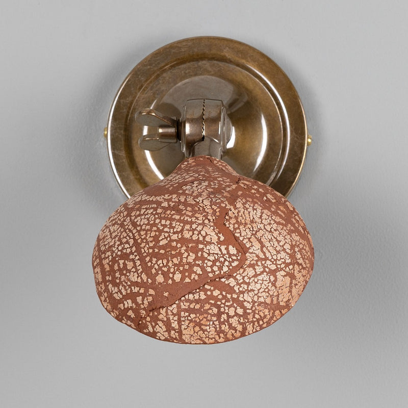 Mullan Coco Red Iron Adjustable Ceramic Wall Light in Antique Brass