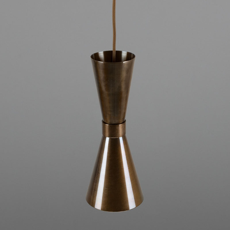 Mullan Amias mid-century cone pendant in antique brass