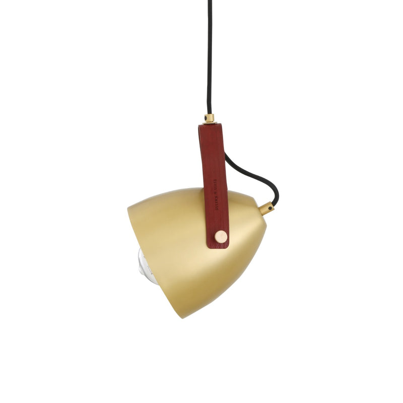 Mullan Southwark Brass Pendant with Rescued Fire-Hose Strap in Satin Brass