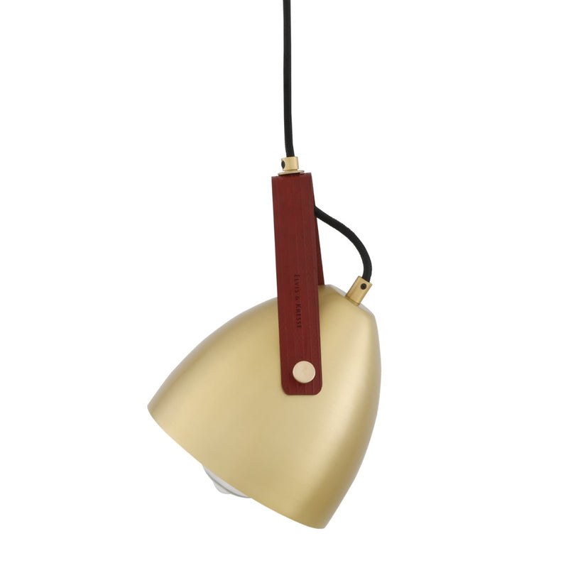 Mullan Southwark Brass Pendant with Rescued Fire-Hose Strap in Satin Brass