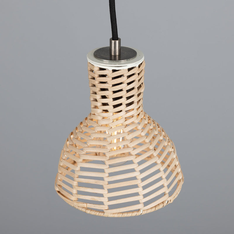 Mullan Malta Small Hand-Woven Rattan Pendant 15cm in Antique Silver