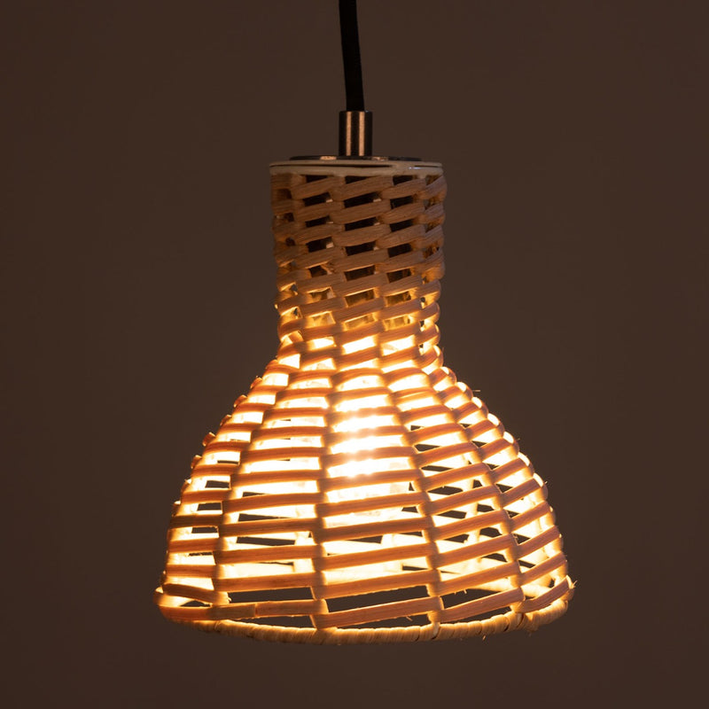 Mullan Malta Small Hand-Woven Rattan Pendant 15cm in Antique Silver