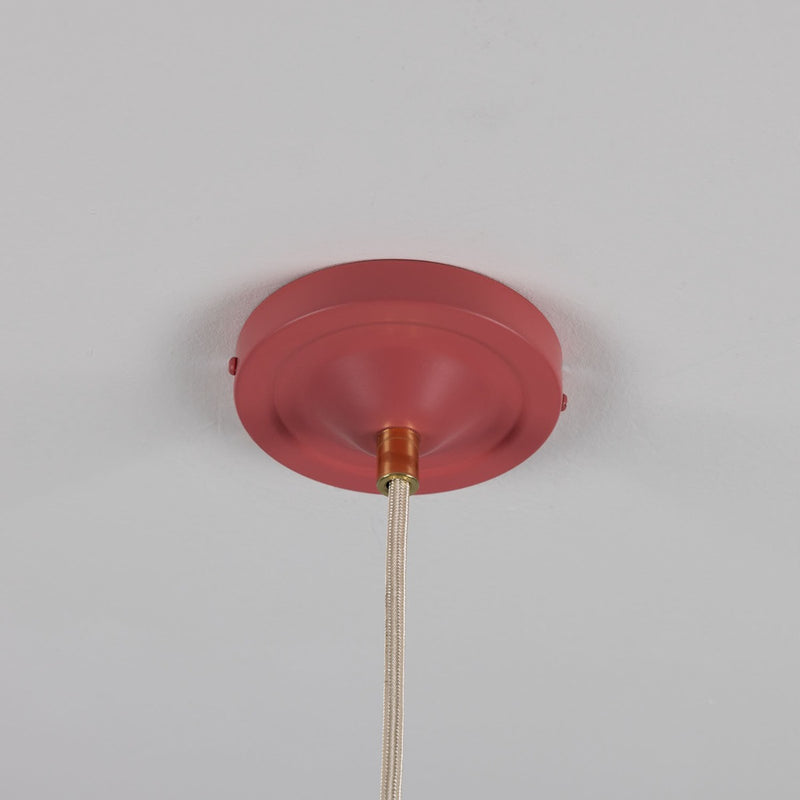 Mullan Cairo Antique Pink Mid-Century Cone Pendant in Polished Brass
