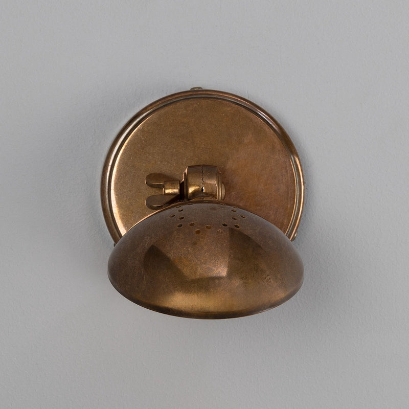 Mullan Cody adjustable industrial wall light in antique brass