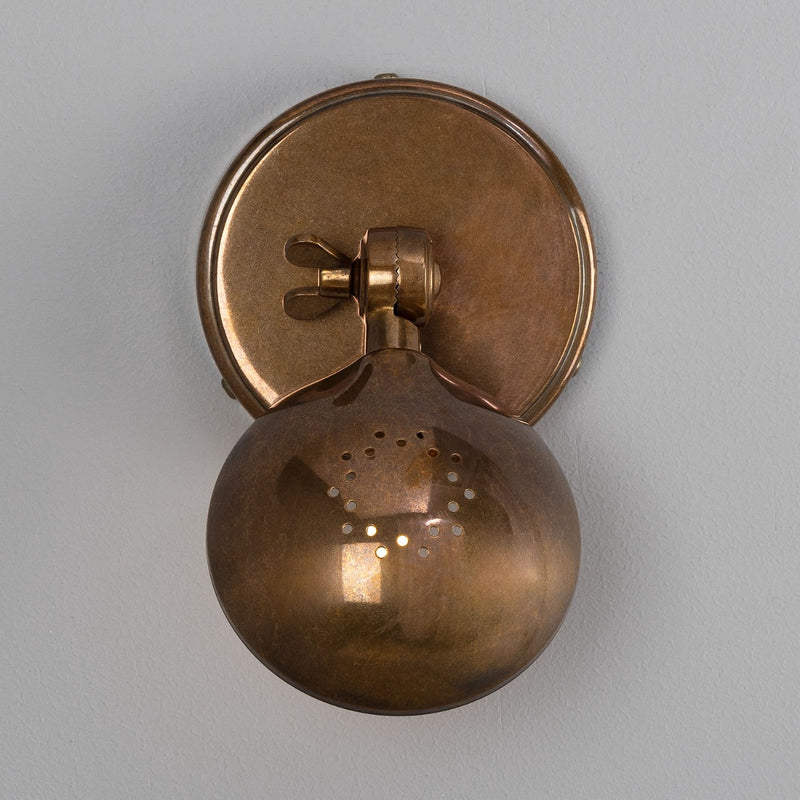 Mullan Cody adjustable industrial wall light in antique brass