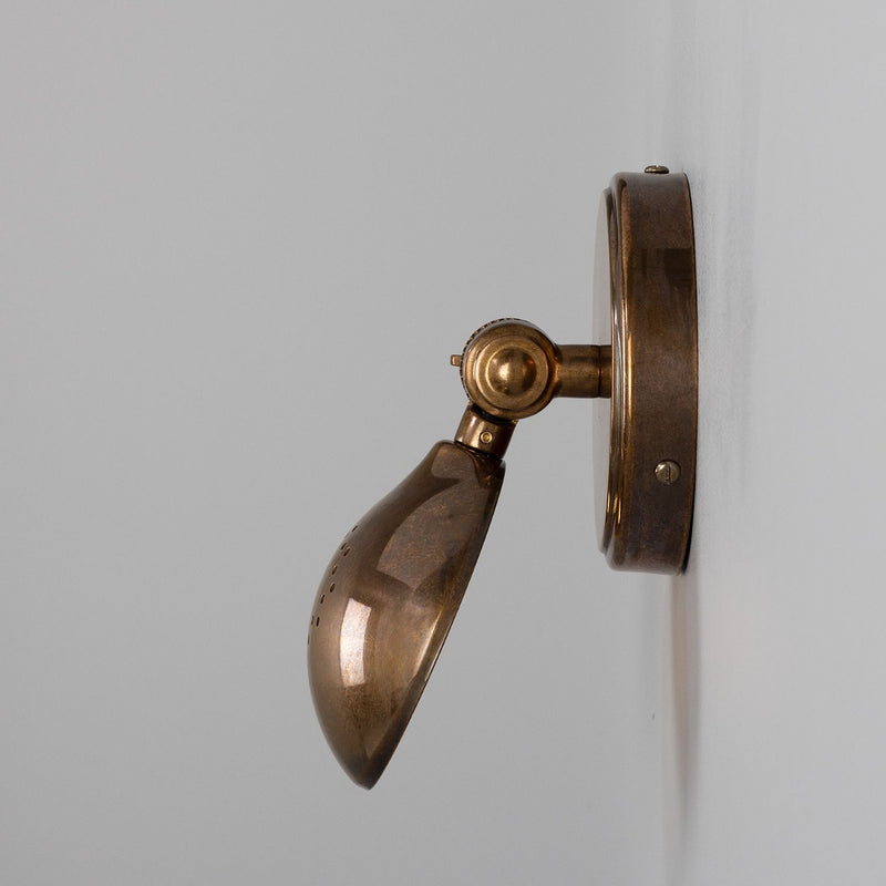 Mullan Cody adjustable industrial wall light in antique brass