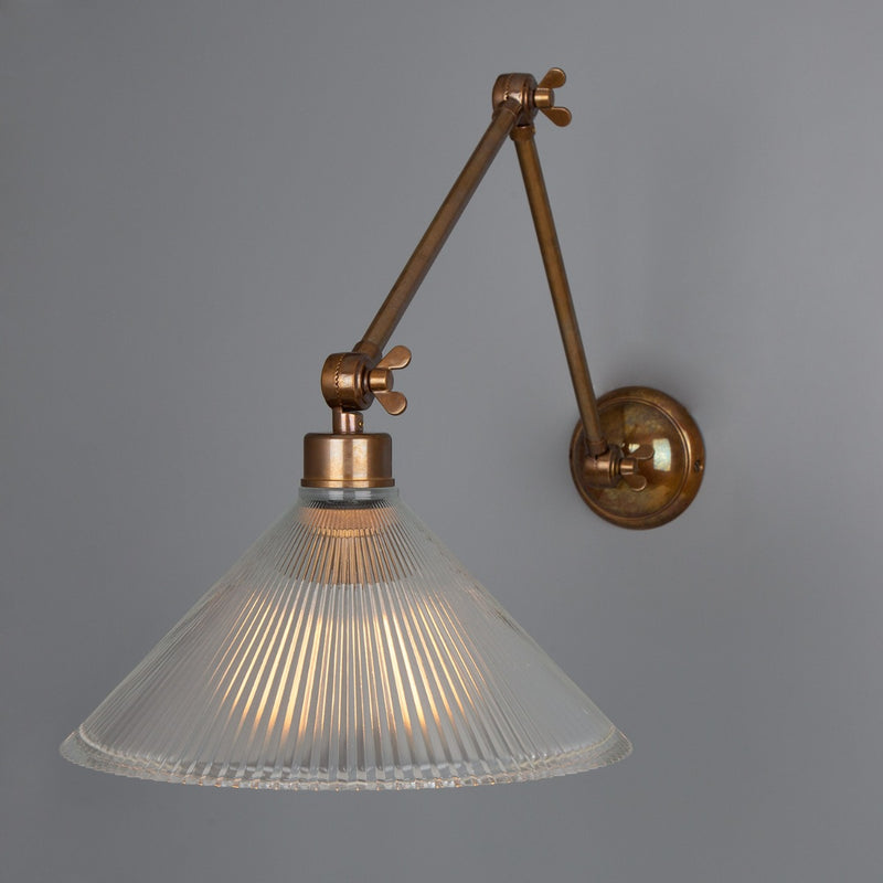 Mullan Rebell adjustable arm wall light in antique brass