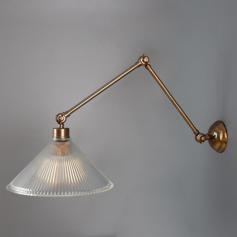 Mullan Rebell adjustable arm wall light in antique brass