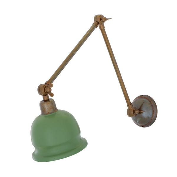 Mullan Nico adjustable arm picture light with brass shade