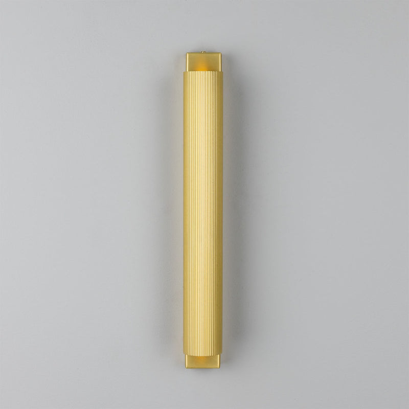 Mullan Royce Slender Reeded Brass Wall Light in Satin Brass