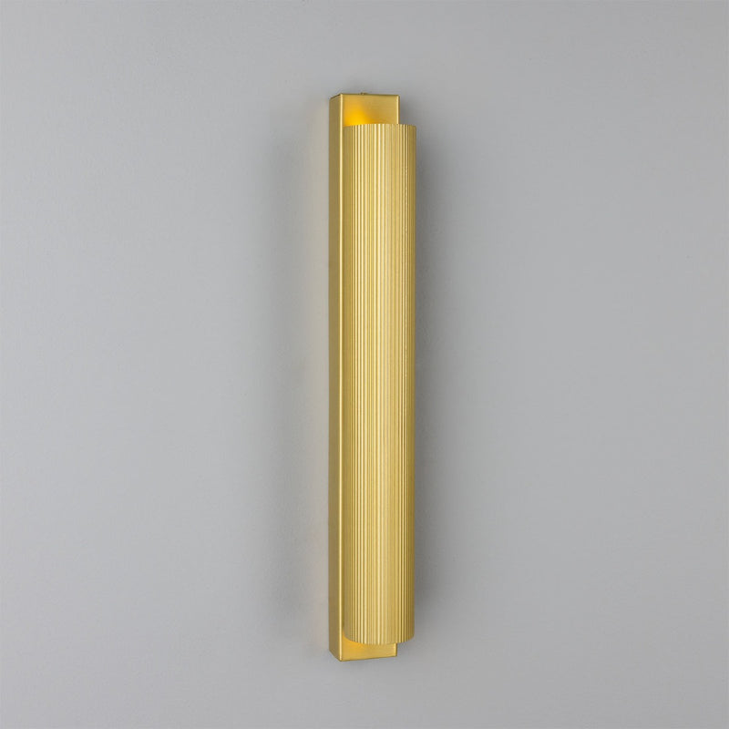 Mullan Royce Slender Reeded Brass Wall Light in Satin Brass