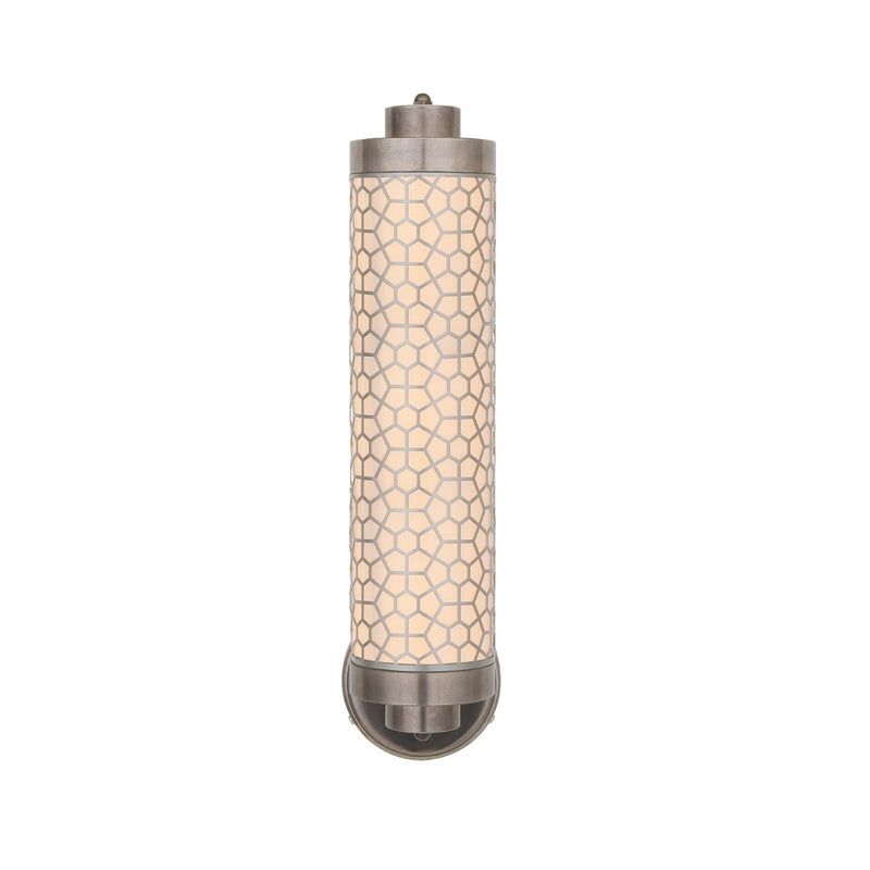 Mullan Ocala Hexagonal Brass Mesh Wall Light in Antique Silver
