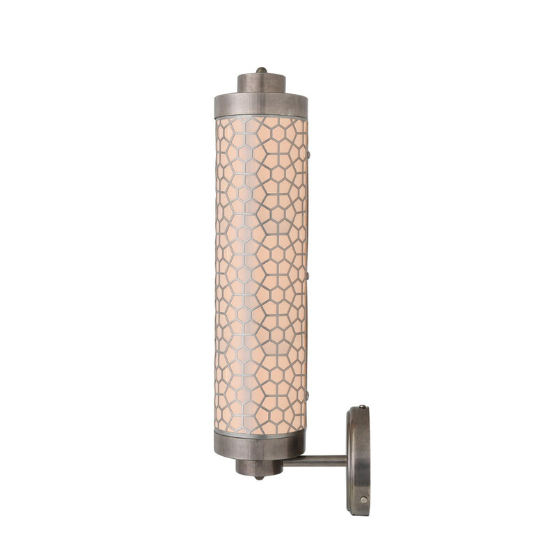 Mullan Ocala Hexagonal Brass Mesh Wall Light in Antique Silver