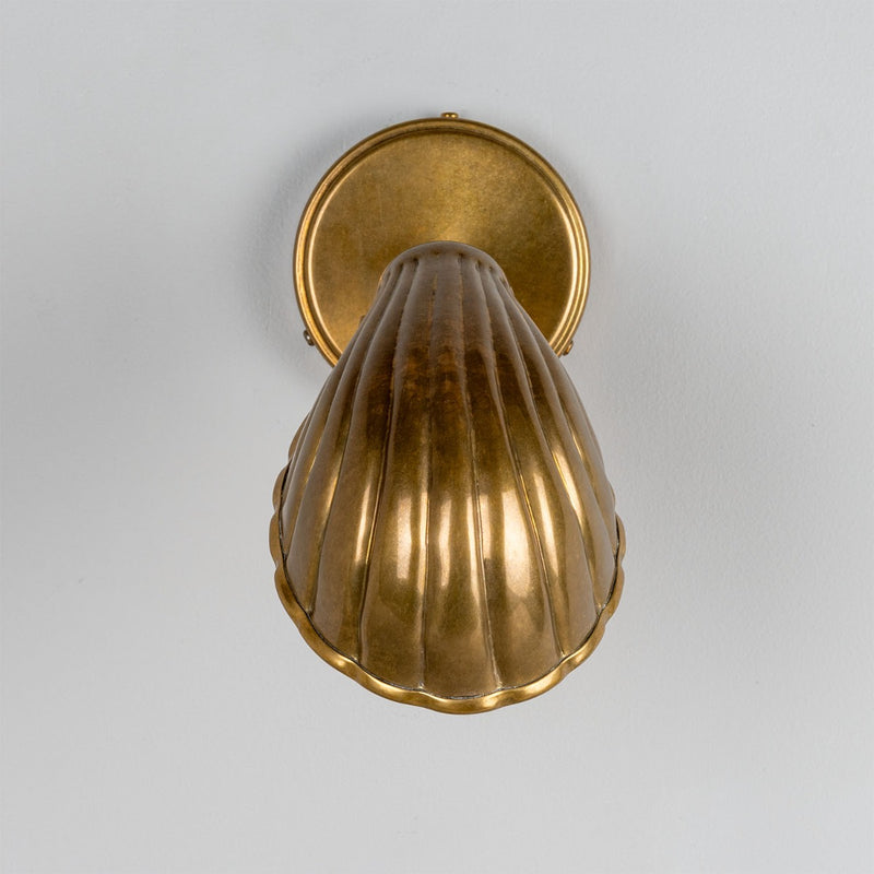 Mullan Shell adjustable wall light in antique brass