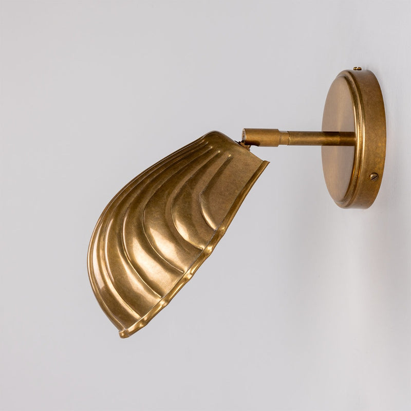 Mullan Shell adjustable wall light in antique brass
