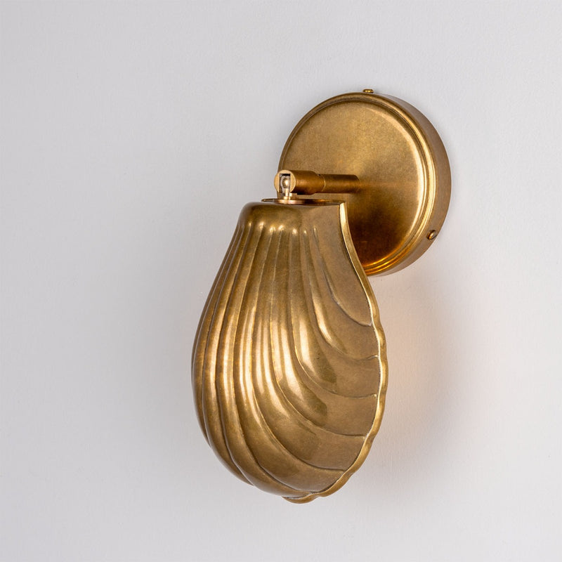 Mullan Shell adjustable wall light in antique brass