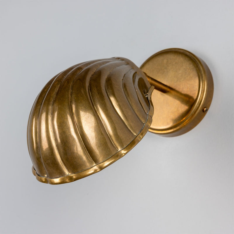 Mullan Shell adjustable wall light in antique brass