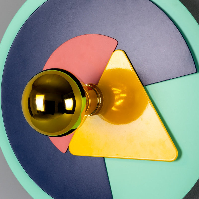 Mullan Earth Colourful Disc Wall Light in Polished Brass