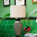 Siddeley Ceramics at Soho Lighting Tall Mombacho Hand-Painted Ceramic Table Lamp — Volcanic Clay