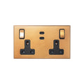 Natural Brass 2 Gang 13A Socket 65W USB-C Charging
