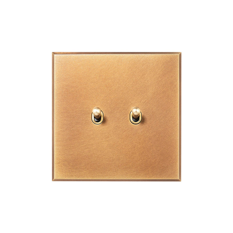 Natural Brass 2 Gang 20A 2 Way Toggle Switch - The Palaces Collection