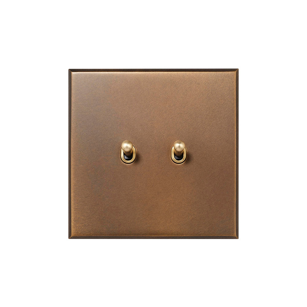 Aged Brass 2 Gang 20A 2 Way Toggle Switch - The Palaces Collection