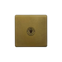 Old Brass 2 Gang 13A Switched Socket - Belgravia Collection