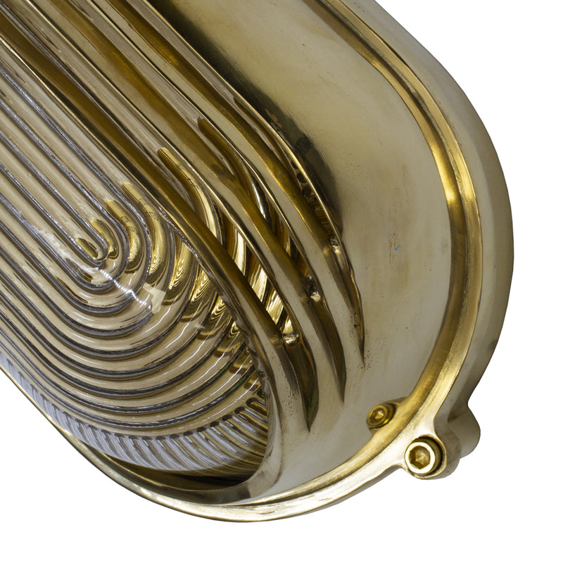 Marlborough Eyelid Prismatic Glass IP65 Solid Brass Bulkhead Wall Light